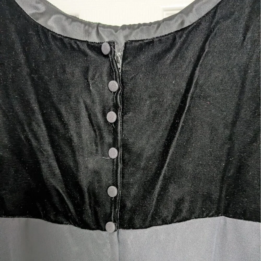 Bill Levkoff Velvet Maxi Dress Womens Size 40/XL US Black Empire Waist Vintage